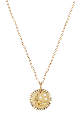Cable Collectibles Moon And Stars Necklace, 18k Yellow Gold, Yellow Sapphires & Diamonds
